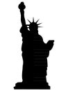 Black Silhouette of Symbol of New York - Statue of Liberty