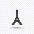 Black Silhouette of Symbol of Paris - Eiffel Tower. Stock vector illustration Royalty Free Stock Photo