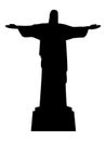Black Silhouette of Symbol of Rio de Janeiro - Christ the Redeemer