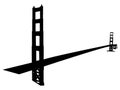 Black Silhouette of Symbol of San Francisco - Golden Gate Bridge Royalty Free Stock Photo