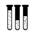 Black silhouette test tube icon