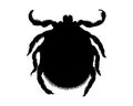The black silhouette of a tick