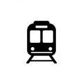 Black silhouette of a train front on a white background Royalty Free Stock Photo