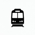 Black silhouette of a train front on a white background Royalty Free Stock Photo