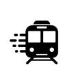 Black silhouette of a train icon on a white background Royalty Free Stock Photo
