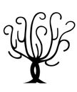 Black silhouette. Tree without leaves. Flat vector illustration isolated on white background Royalty Free Stock Photo