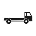 Black silhouette of a truck. Road assistance.