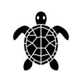 Black silhouette turtle isolated on white background Royalty Free Stock Photo