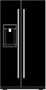 Black silhouette of a two-chamber refrigerator on a white background. Royalty Free Stock Photo