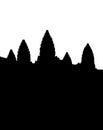 A black silhouette of the UNESCO Angkor Wat temple in Cambodia