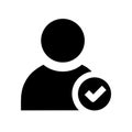 Completed Profile Icon: A User with Approved Status or Verification Royalty Free Stock Photo