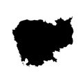 Black silhouette vector design of Cambodia country