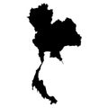 Black silhouette vector design of country map tailand