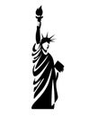Black silhouette vector illustration of the Statue of Liberty, New York Royalty Free Stock Photo