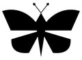 Black silhouette of a very stylish robotic butterfly, cool icon and butterfly logo