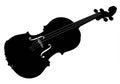 Black silhouette of a violin on a white background. The shape includes key features like Royalty Free Stock Photo