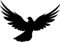 white dove Black Silhouette Generative Ai Royalty Free Stock Photo