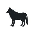 Black silhouette of a wild wolf Royalty Free Stock Photo