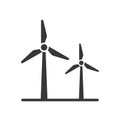 Black silhouette windmill energy icon Royalty Free Stock Photo