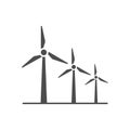 Black silhouette windmill alternative and renewable energy icon vector illustration Royalty Free Stock Photo
