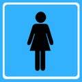 Black silhouette woman figure vector - wc toilet icon