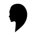 Black silhouette woman girl face, logo, profile, shape.