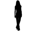 Black silhouette woman standing, people on white background Royalty Free Stock Photo