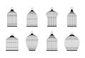 Silhouettes of bird cages, vector illustration