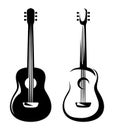 Guitars. Vector black silhouettes