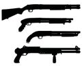 Black silhouettes of shotguns