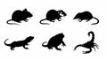 Animal silhouettes with transparent background Royalty Free Stock Photo