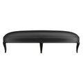 Black silk banquette with wooden legs front view on a white background. 3d rendering