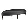 Black silk cloth banquette with wooden legs on a white background. 3d rendering