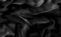 Black silk draped fabric background with . Luxurious folded textile decoration element for poster, banner or cover design. Royalty Free Stock Photo
