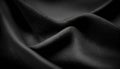 Black silk fabric background texture abstract pattern. Luxury satin cloth 3d render.