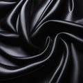 Black silk fabric background and texture. Black satin textured background material