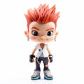 Charming Anime Punk Boy Figurine With Spiky Orange Hair