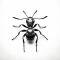 Black And Silver Ant Icon On White Background