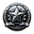 a black and silver badge with a star on it Royalty Free Stock Photo