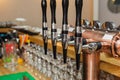 Black and silver beer taps Royalty Free Stock Photo