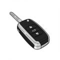 Black and Silver Car Remote Key with Buttons Royalty Free Stock Photo