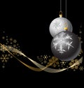 Black and Silver Christmas bulbs