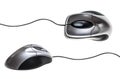 Black and silver colored wire computer mouse cut out Royalty Free Stock Photo