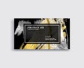 Black, Silver and Gold Business Card Template. Royalty Free Stock Photo