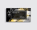 Black, Silver and Gold Business Card Template. Royalty Free Stock Photo