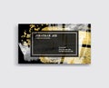 Black, Silver and Gold Business Card Template. Royalty Free Stock Photo