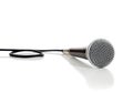 Black and silver microphone on a white background Royalty Free Stock Photo