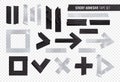 Black Silver Sticky Adhesive Tape Realistic Icon Set Royalty Free Stock Photo