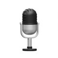 Black and Silver Vintage Microphone 3D Render Royalty Free Stock Photo