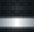 Black & silver vintage wallpaper